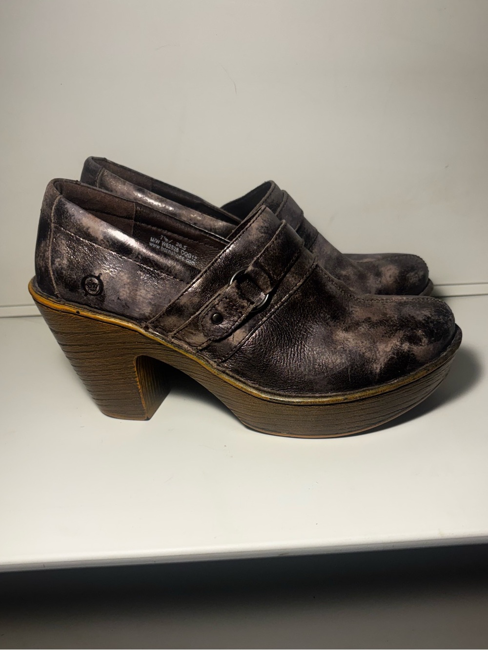 Born Metallic Distressed Bronze Ankle Slip-On Booties